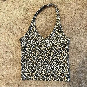 NWOT Cheetah Print Halter Top Small American Outfitters Eagle